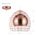 Luminaria Colgante Ovo Cage / Cobre