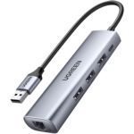 Hub Ugreen Usb A Ethernet+ 3 Usb Gray